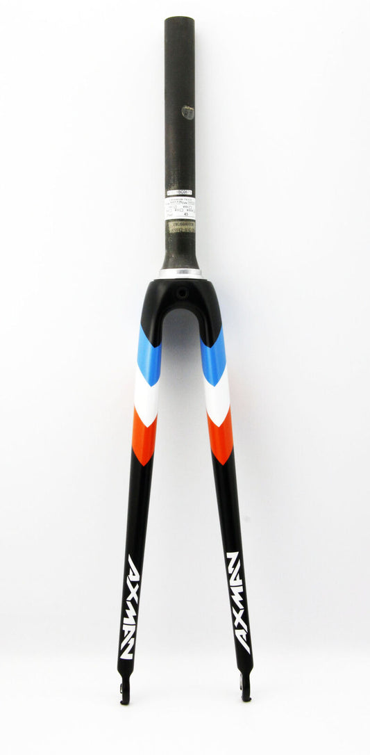 AXMAN Road Bicycle 700c Carbon Fiber Bike Fork Tapered Black w/Blue&Orange decal