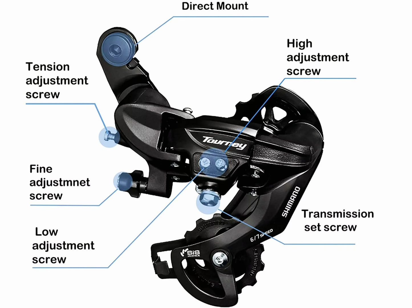 Shimano Tourney RD-TY300 Road MTB eBike Bicycle 6/7/8 Speed Bike Rear Derailleur