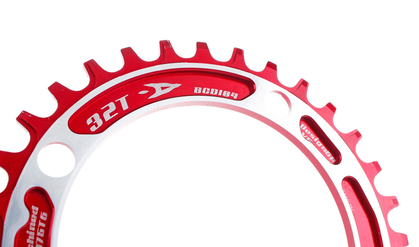 Aerozine XONE 11-Speed MTB eBike Bicycle Narrow-Wide Chainring 32T Red color