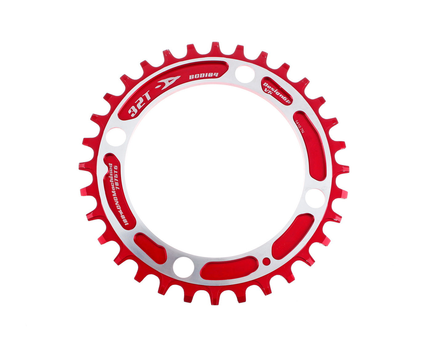 Aerozine XONE 11-Speed MTB eBike Bicycle Narrow-Wide Chainring 32T Red color