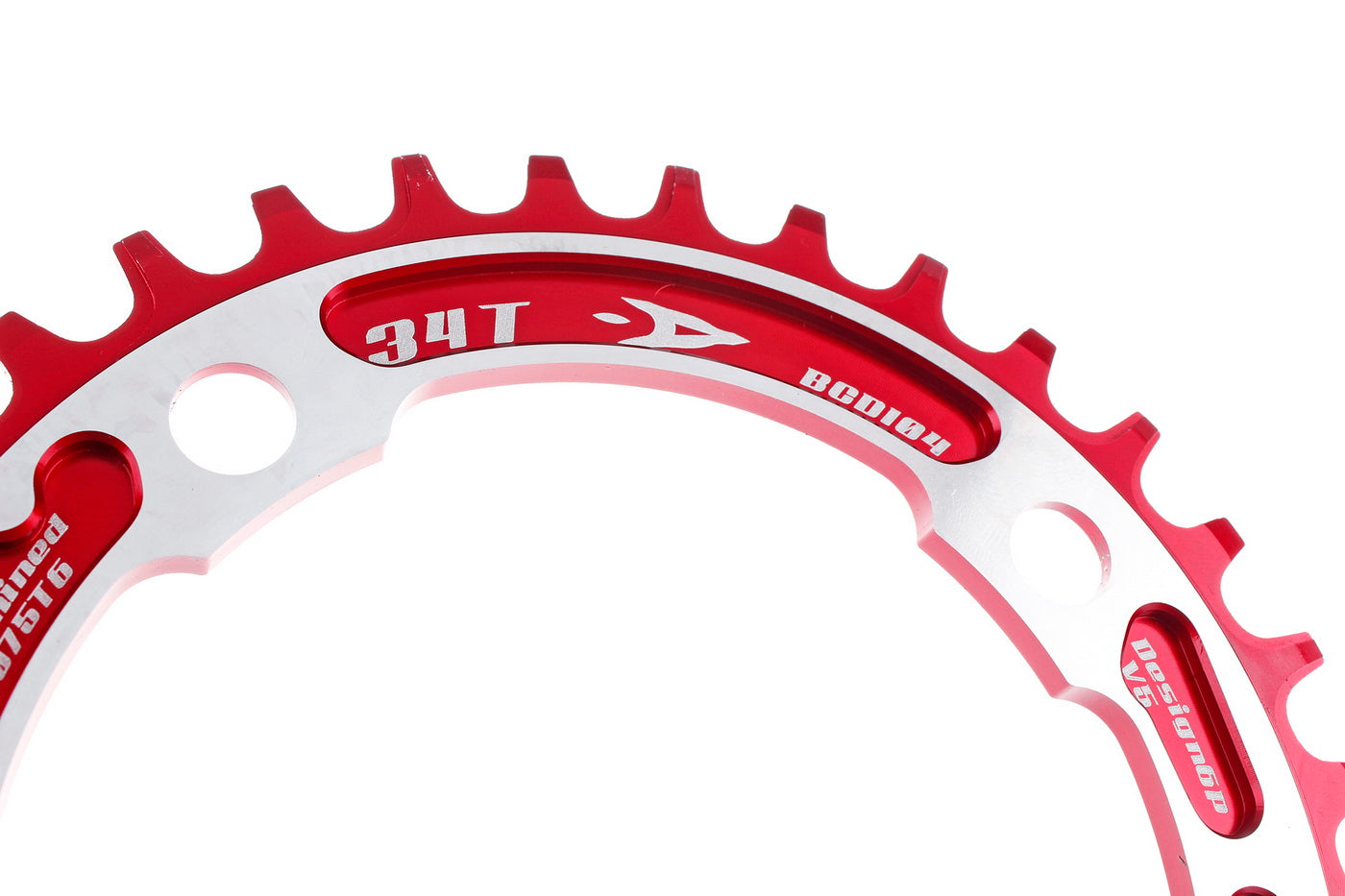 Aerozine XONE 11-Speed MTB eBike Bicycle Narrow-Wide Chainring 34T Red color