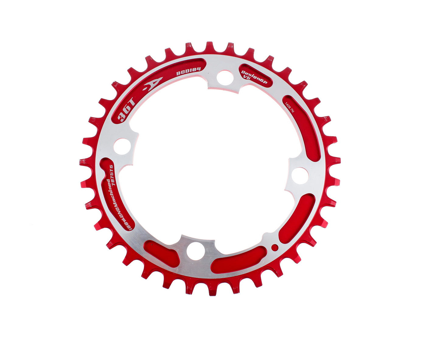 Aerozine XONE 11-Speed MTB eBike Bicycle Narrow-Wide Chainring 36T Red color