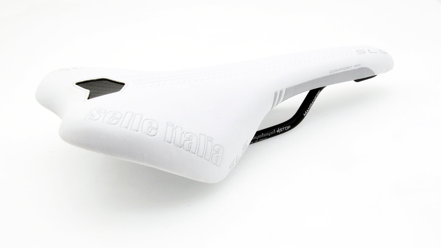 Selle Italia SLS Road MTB eBike Bicycle Saddle Manganese-rails Seat in White