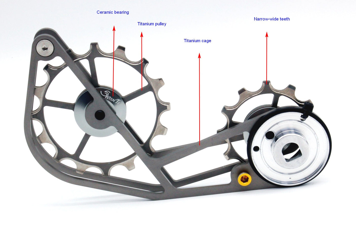 SwishTi Road Bicycle Titanium Ceramic Oversized Pulley&Cage for Sram AXS eTap