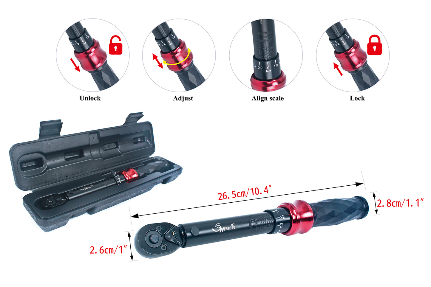 SwishTi Torque Wrench Tool Diamond-grip 1-25 Nm for Bicycle/Automotive/Home use