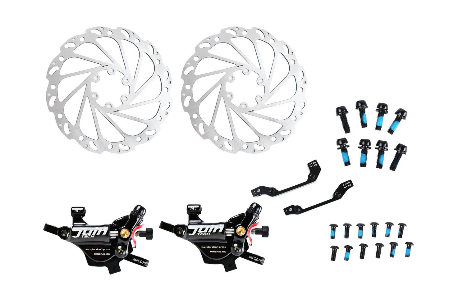 Juin Tech M1 Mountain E-bike Bicycle Hydraulic Disc Brake Rotor Caliper Set