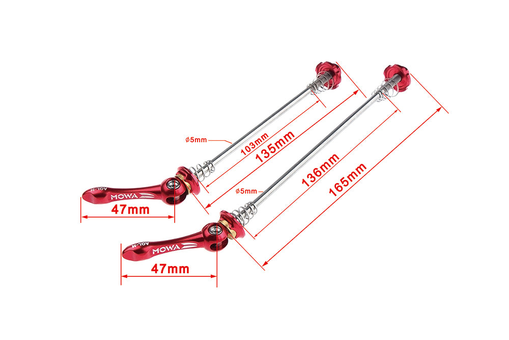 MOWA Road Cyclocross Gravel Bicycle Bike Quick Release Titanium Skewer Set